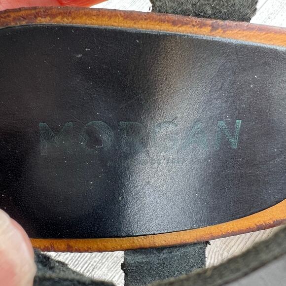 Morgan De Toi Platform Wedge Sandals Size 40/ US 10 Leather Nail Head - Picture 7 of 10